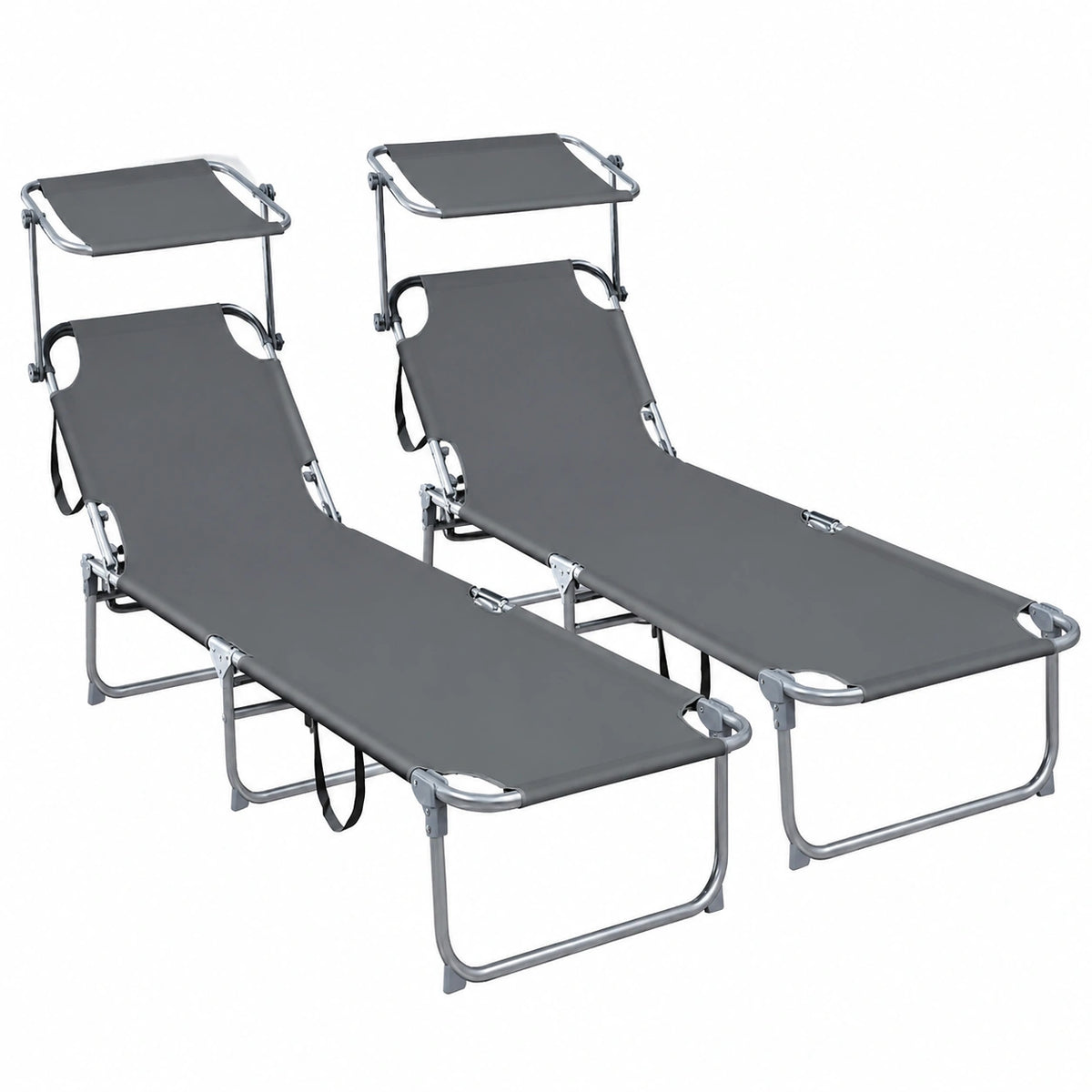 Parasol, inclinable, pliable, réglable, coloris gris, pour la terrasse ou le jardin