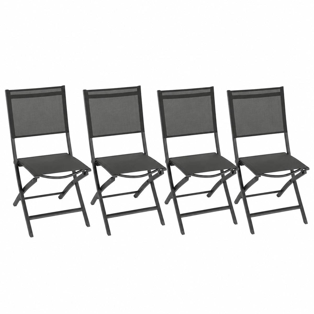 Chaise de jardin, en aluminium, pliable, coloris anthracite, 45 x 57 x 90 cm, pour la terrasse ou le jardin