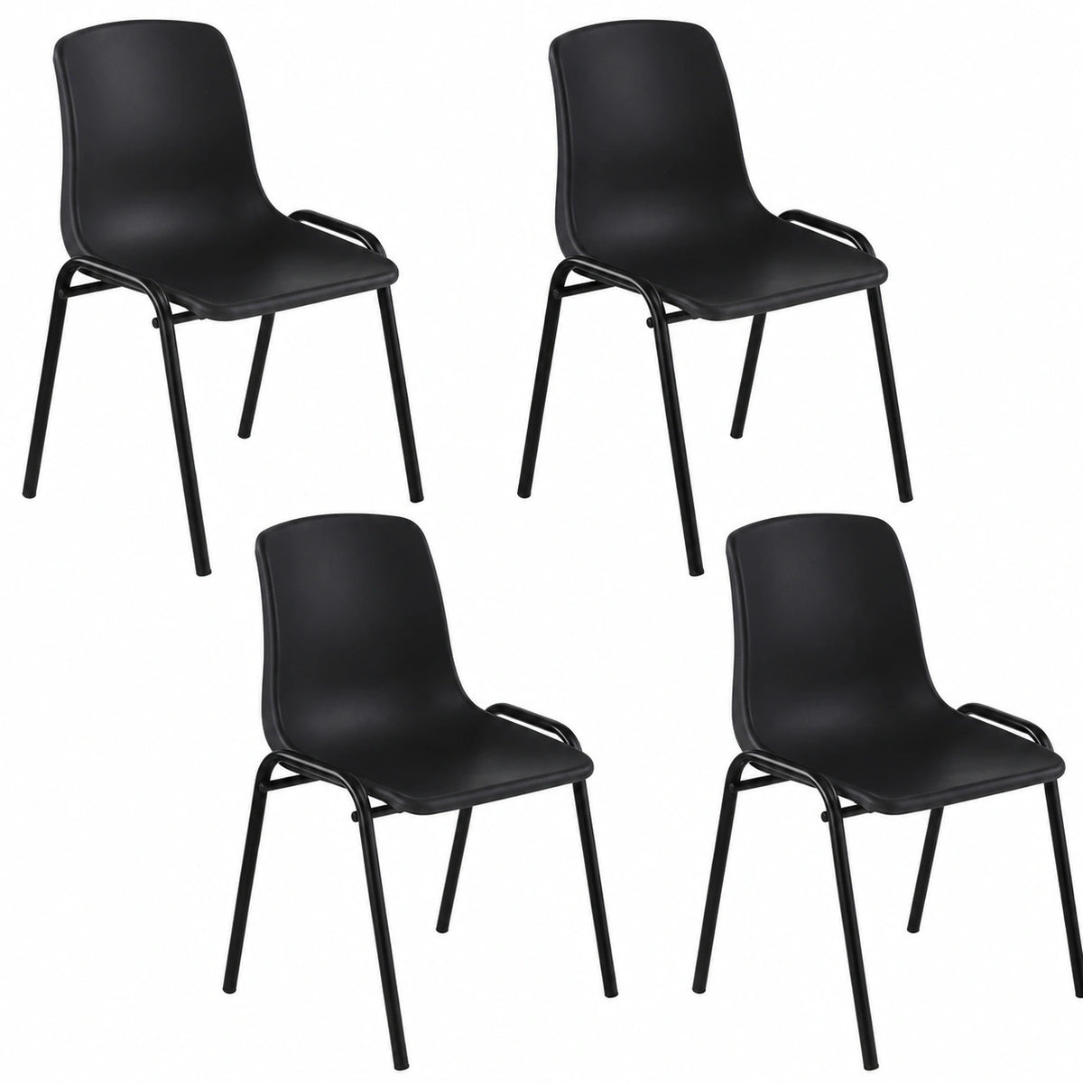 Chaise, en métal, coloris noir, pour la salle à manger ou la cuisine