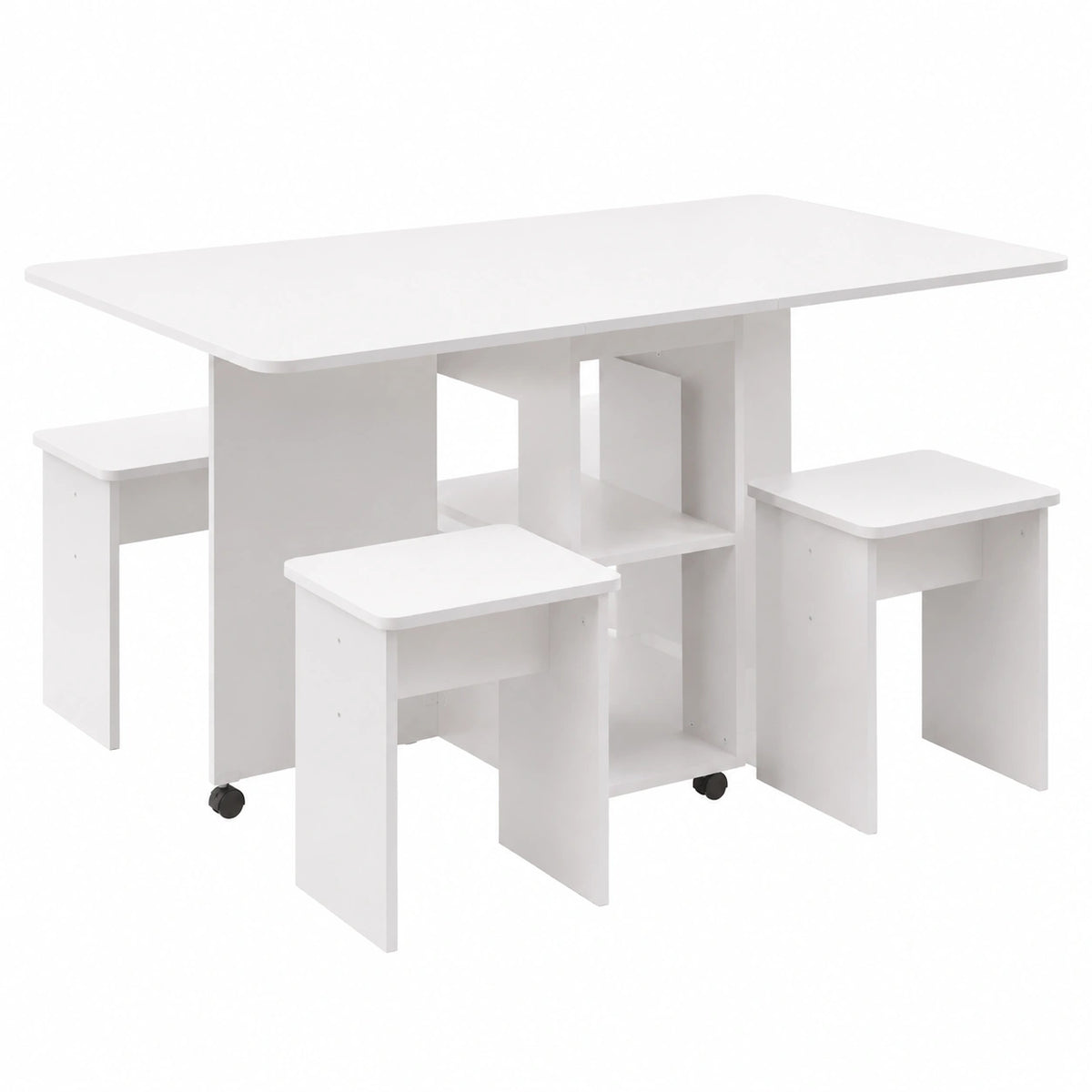 Table à manger, avec 4 chaises, pliable, pour la salle à manger
