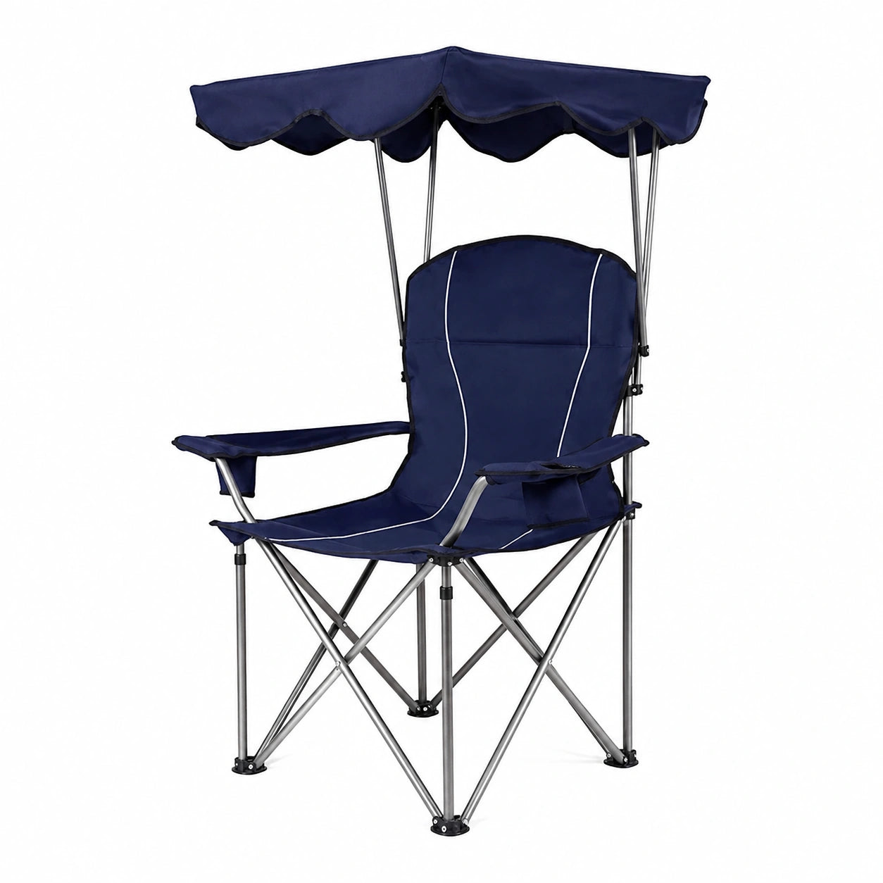 Parasol, en métal, coloris bleu, pour la terrasse ou le jardin