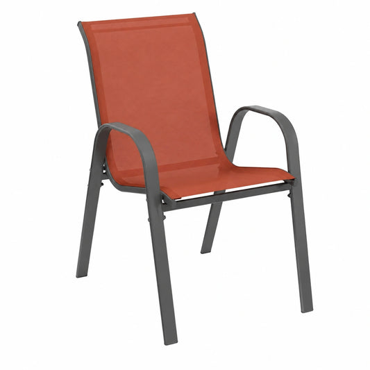 Chaise de jardin, en métal, coloris noir et gris, pour la terrasse ou le jardin