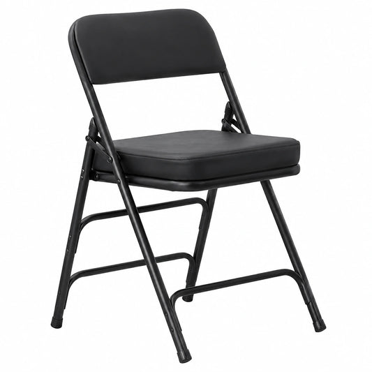 Chaise, en métal, avec coussin, rembourré, coloris noir, pour la salle à manger ou la cuisine