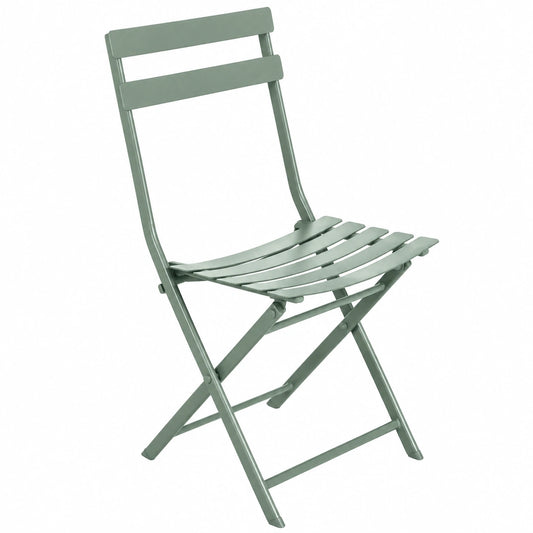 Chaise de jardin, en acier, pliable, coloris vert, 50 x 42 x 81 cm, pour la terrasse ou le jardin