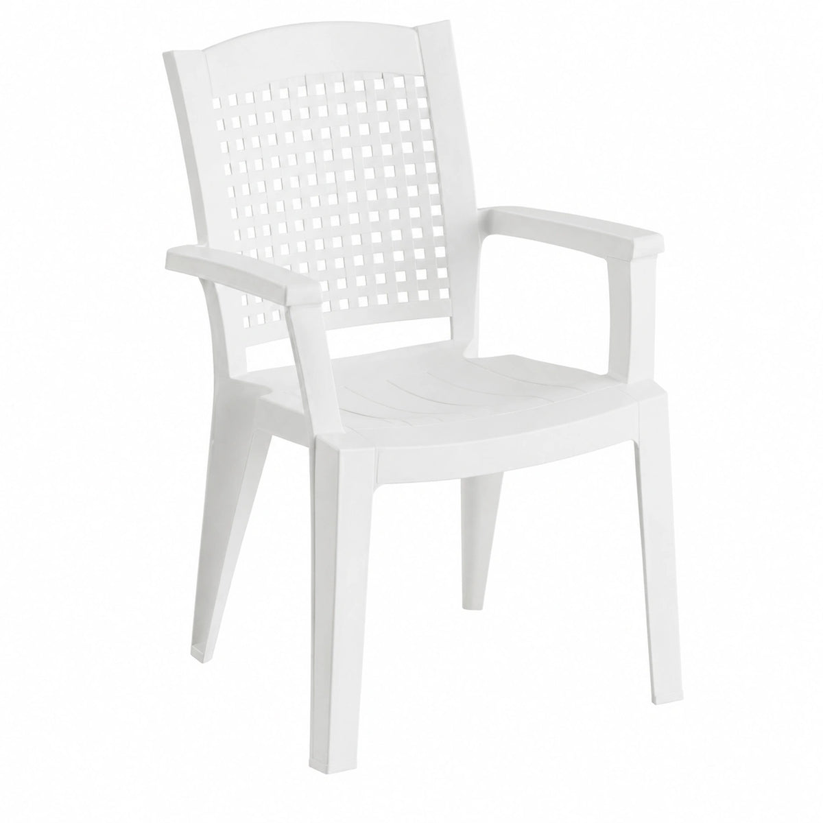 Chaise de jardin, en métal, coloris blanc, pour la terrasse ou le jardin