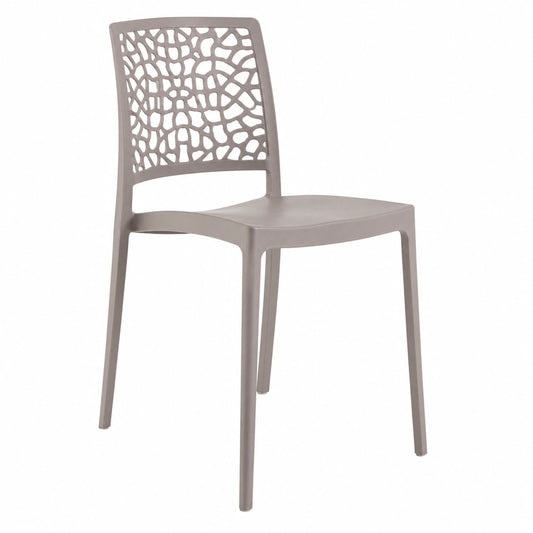 Chaise de jardin, en verre, coloris naturel et taupe, pour la terrasse ou le jardin