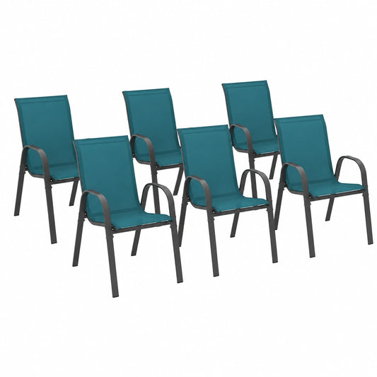 Chaise de jardin, en métal, coloris bleu, pour la terrasse ou le jardin