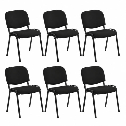 Chaise, rembourré, en métal et tissu, coloris noir, pour la salle à manger ou la cuisine