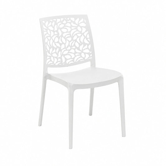 Chaise, en verre, coloris blanc, pour la salle à manger ou la cuisine