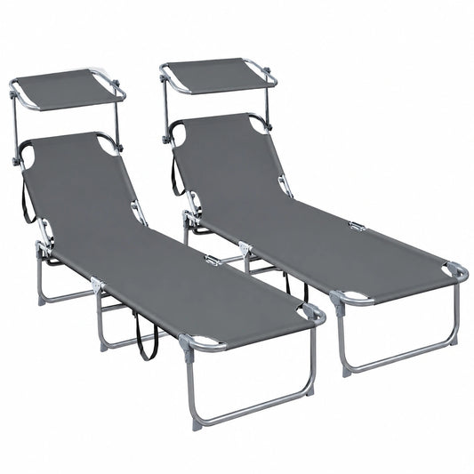 Parasol, inclinable, pliable, réglable, coloris gris, pour la terrasse ou le jardin