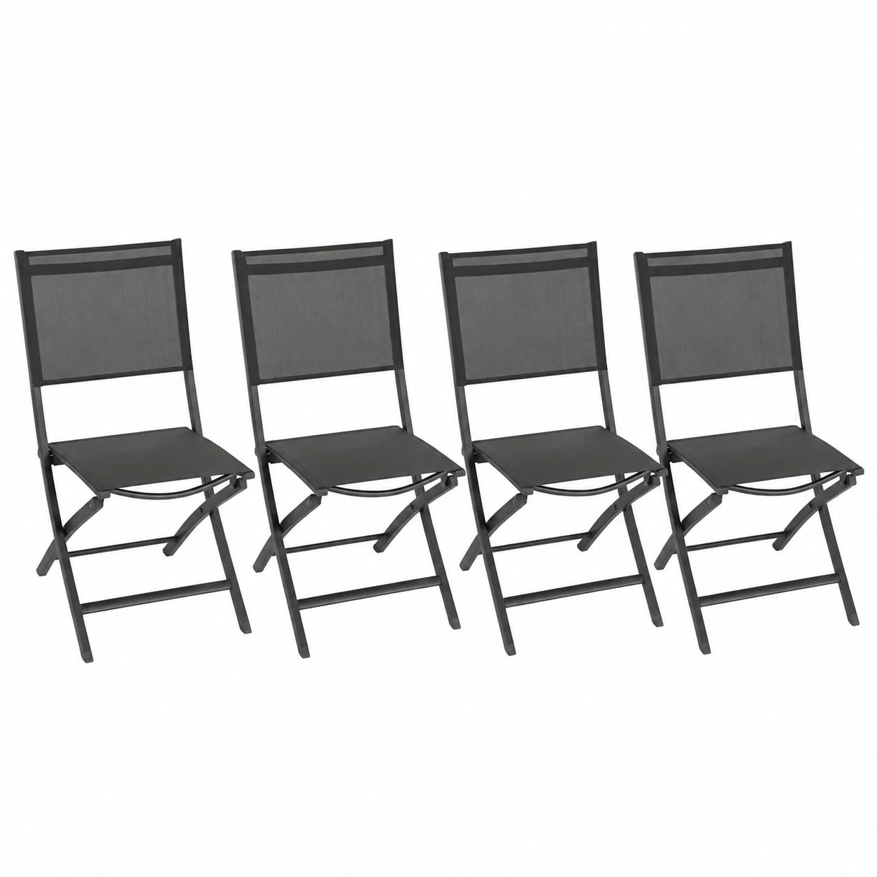 Chaise de jardin, en aluminium, pliable, coloris anthracite, 45 x 57 x 90 cm, pour la terrasse ou le jardin
