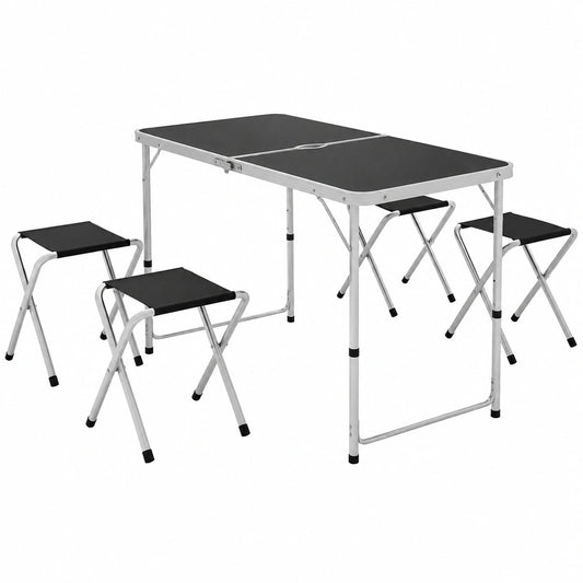 Table, coloris gris, 5 pièces, pour les espaces de vie