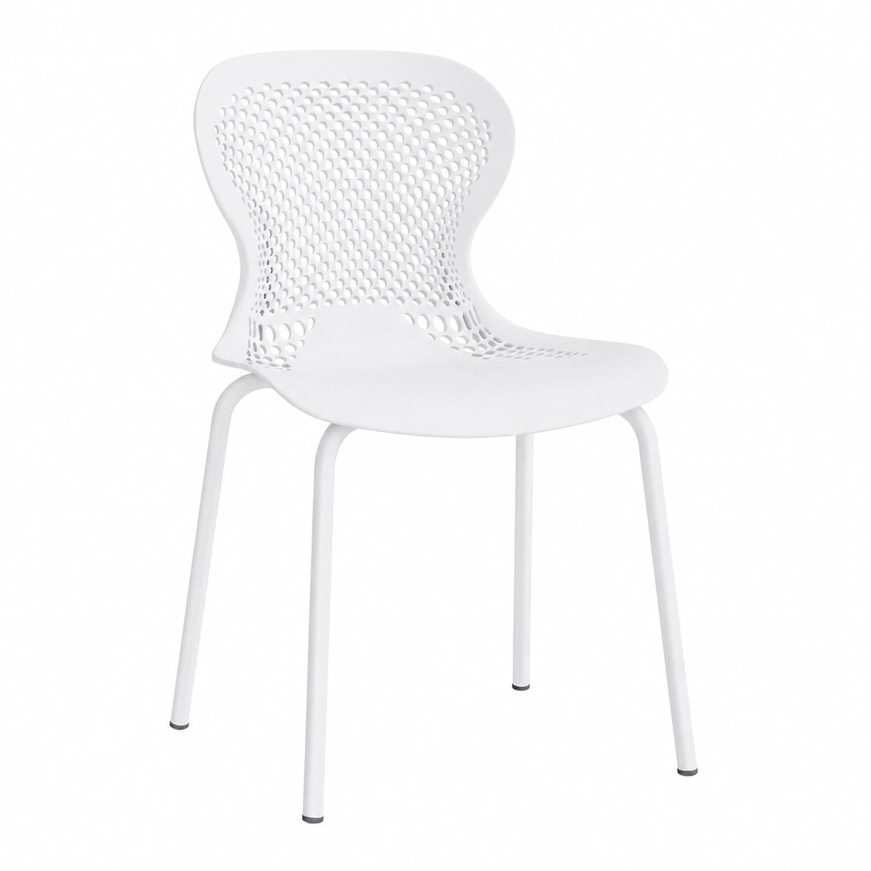 Chaise de jardin, en métal, coloris blanc, pour la terrasse ou le jardin