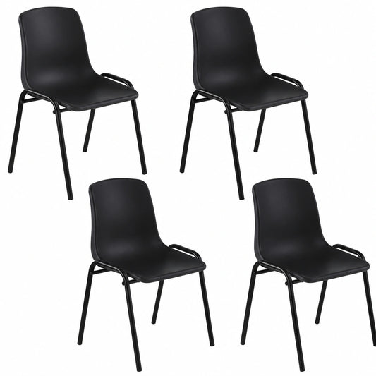 Chaise, en métal, coloris noir, pour la salle à manger ou la cuisine