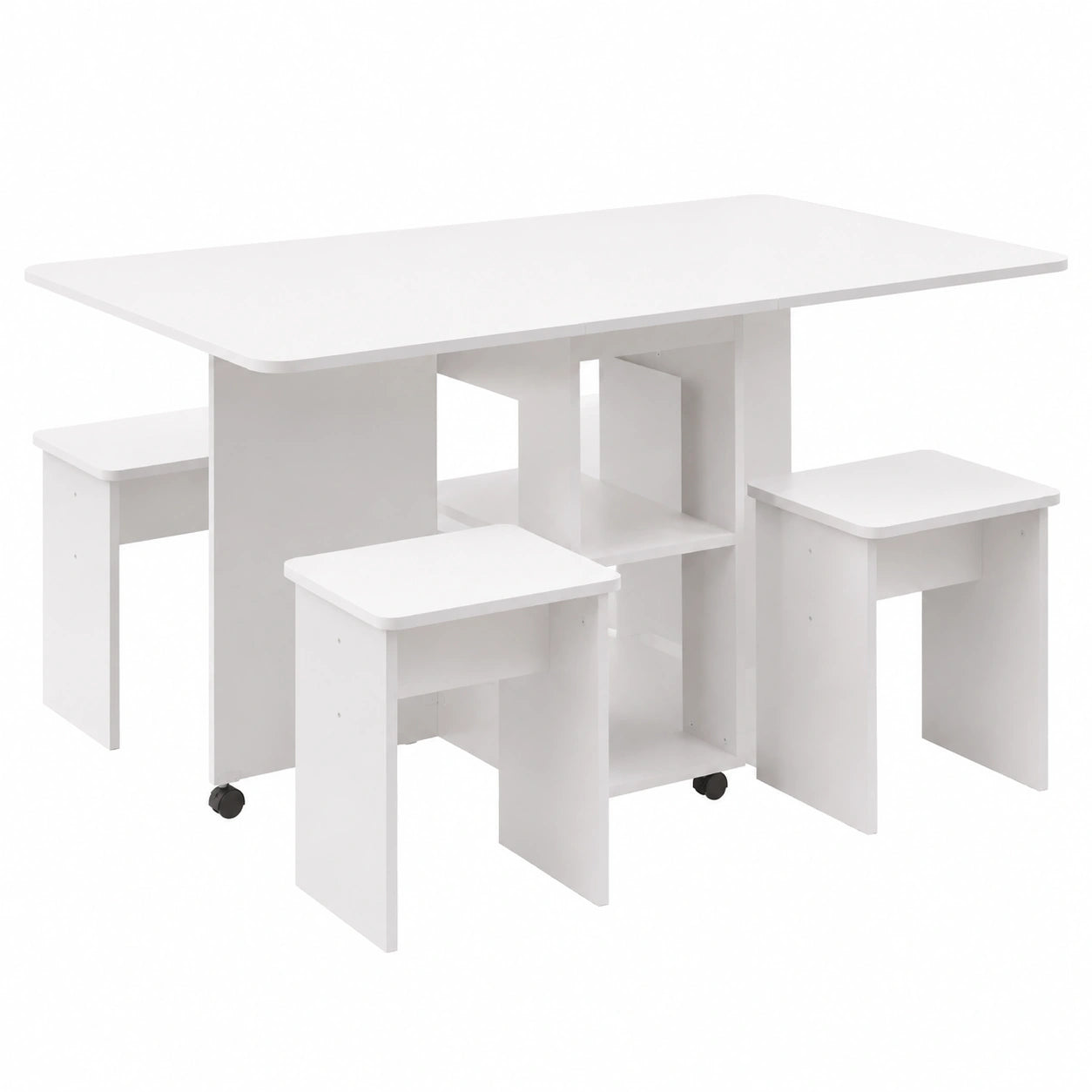 Table à manger, avec 4 chaises, pliable, pour la salle à manger
