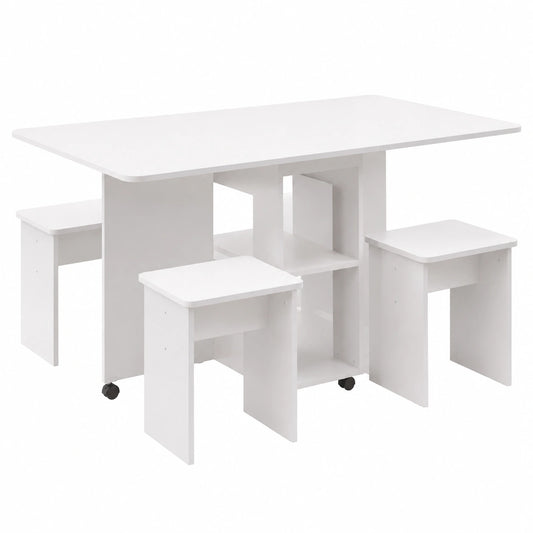 Table à manger, avec 4 chaises, pliable, pour la salle à manger