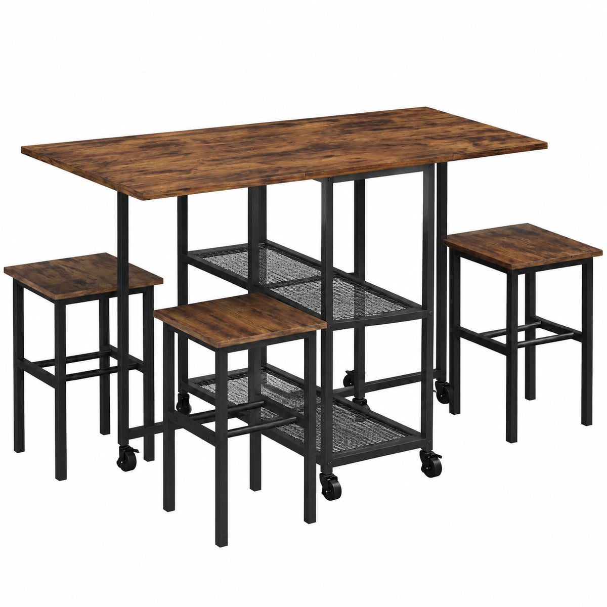 Table à manger, avec 4 chaises, pliable, pour la salle à manger