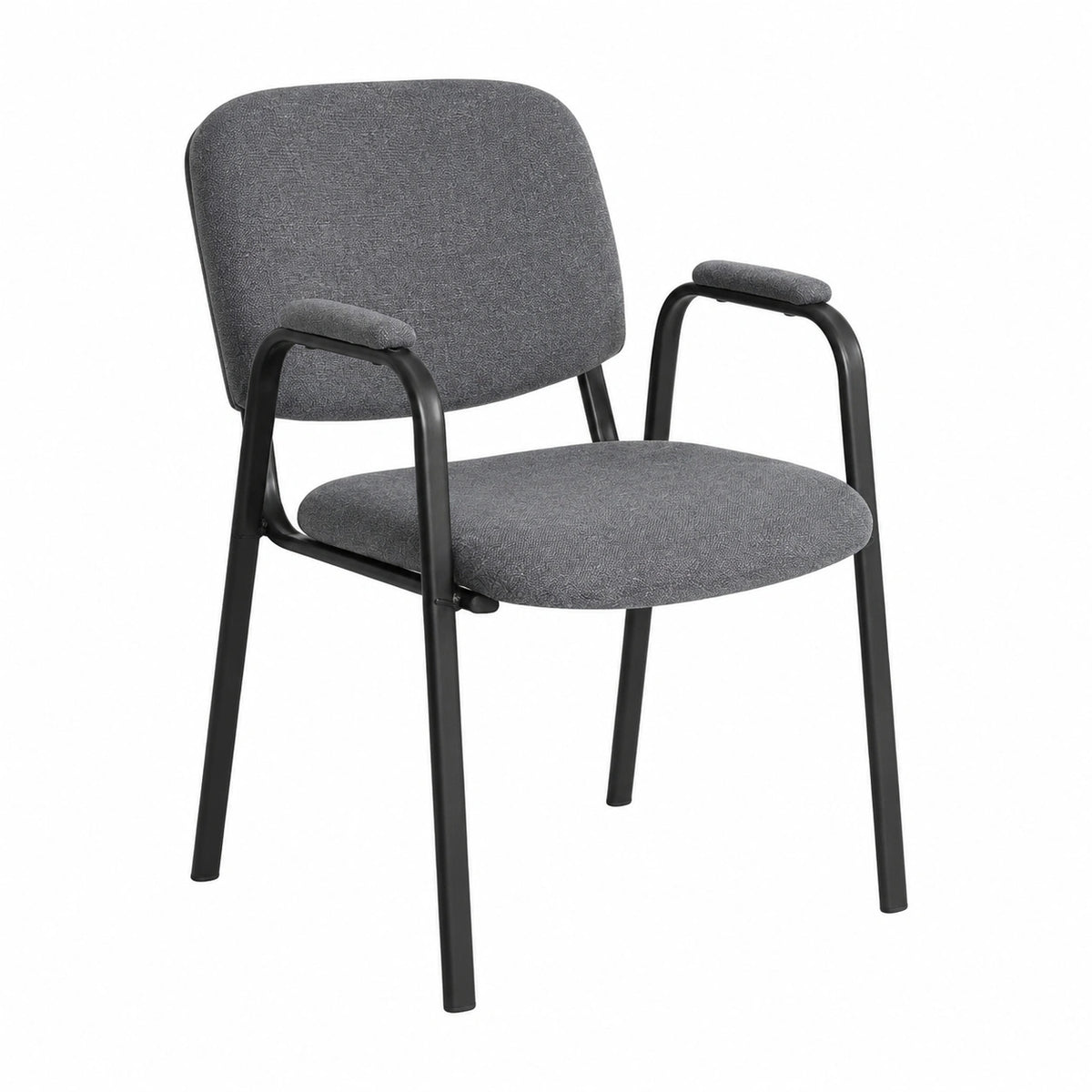 Chaise, en métal et tissu, rembourré, coloris noir et gris, pour la salle à manger ou la cuisine