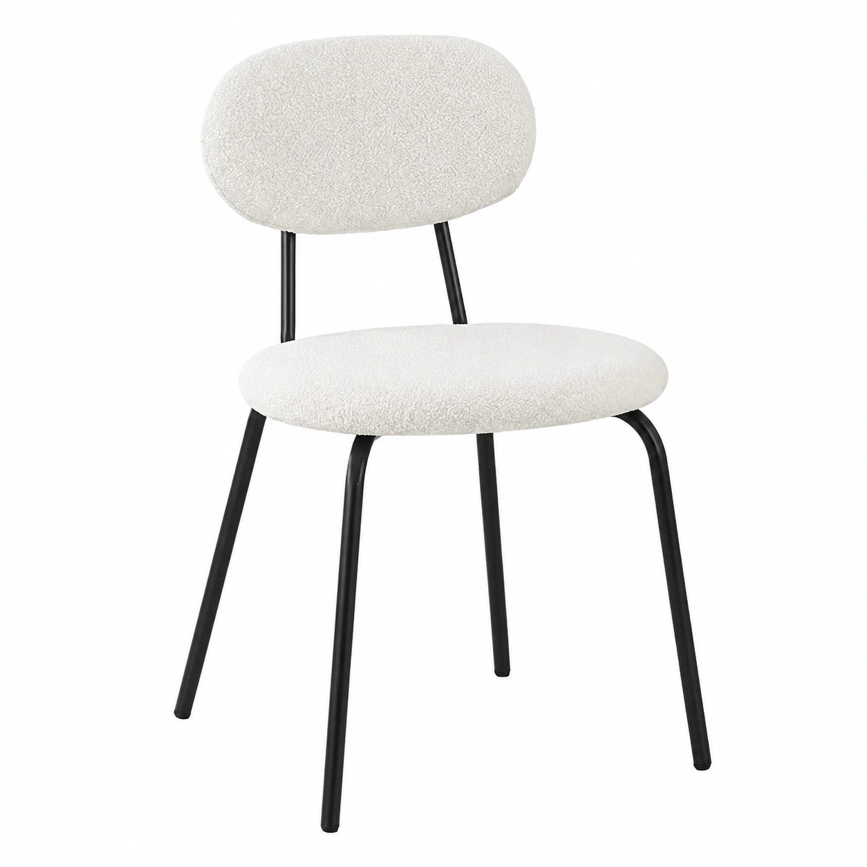 Chaise, en métal et tissu, avec coussin, coloris blanc, pour la salle à manger ou la cuisine