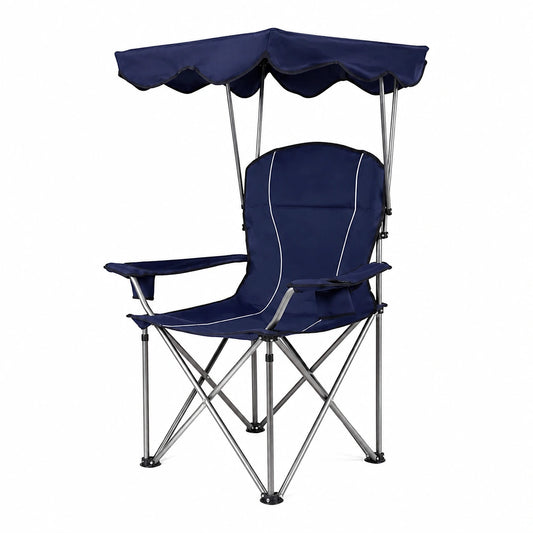 Parasol, en métal, coloris bleu, pour la terrasse ou le jardin